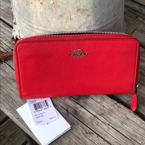 NWT Coach RED leather wallet